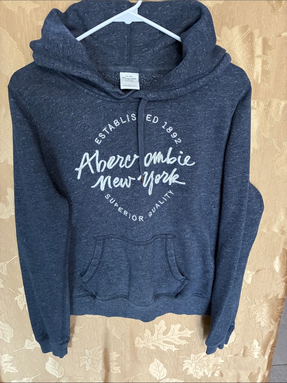 Abercrombie & Fitch Navy Cowl-Neck Logo Sweater